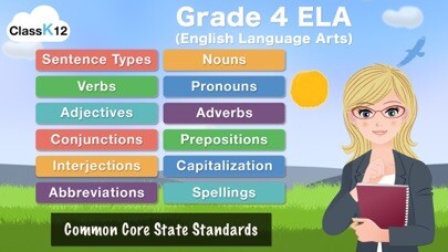 Emulate iPhone app 4th Grade Grammar - English grammar exercises fun game by ClassK12 [Lite] using MyAndroid